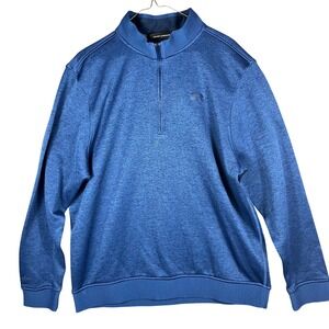 Under Armour 1/4 Zip Pullover Mens XL Blue Heather Loose Fit Long Sleeve Sweater